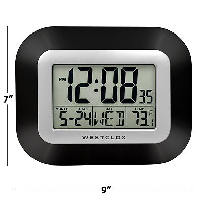Westclox Black Digital LCD Wall Clock