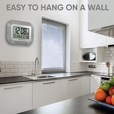 Westclox Silver LCD Modern Digital Wall Clock