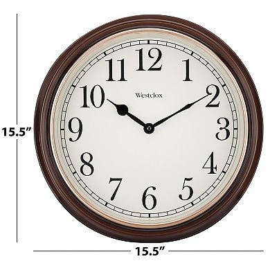 Westclox 15.5 in. Woodgrain Finish Wall Clock