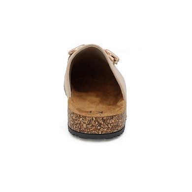 Yoki GILA-202 Women's Faux Suede Slip-On Cork Clogs