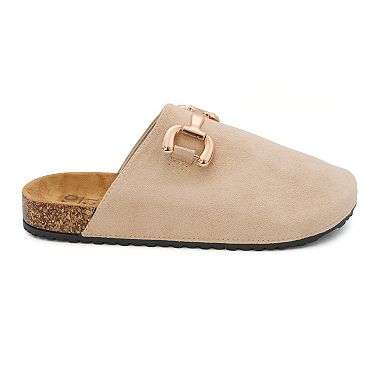 Yoki GILA-202 Women's Faux Suede Slip-On Cork Clogs