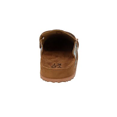 Yoki TAMARA-03 Women's Rhinestone Coated Slip-On Buckle Clogs