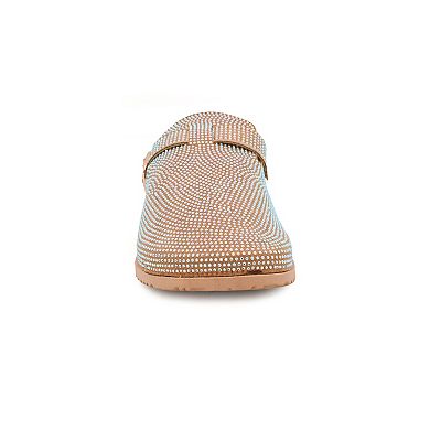 Yoki TAMARA-03 Women's Rhinestone Coated Slip-On Buckle Clogs
