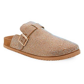 Yoki TAMARA-03 Women's Rhinestone Coated Slip-On Buckle Clogs