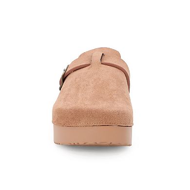 Yoki Claude-04 Women's Faux Suede Slip On Platform Clogs