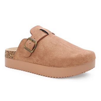 Yoki Claude-04 Women's Faux Suede Slip On Platform Clogs