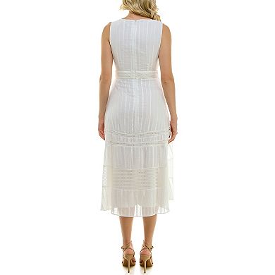 Women's Taylor Boatneck Embroidered Midi Dress