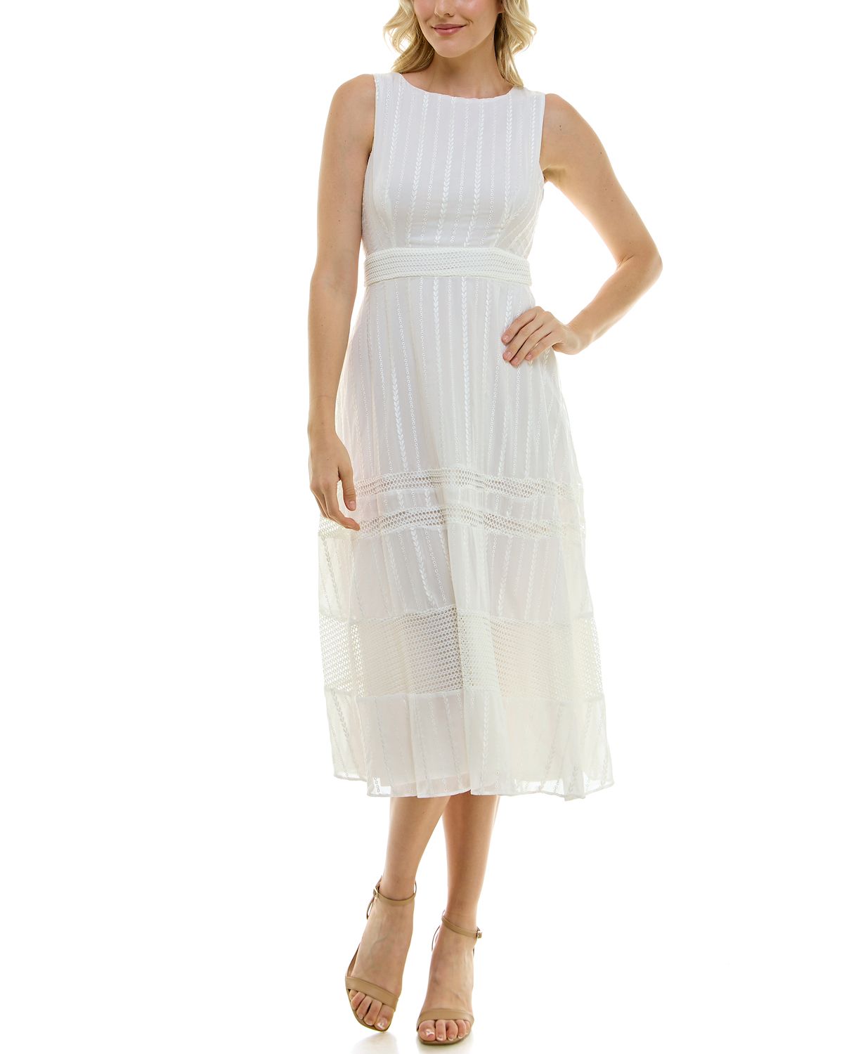 Женские платья Taylor Boatneck Embroidered Midi Dress