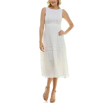 Women's Taylor Boatneck Embroidered Midi Dress