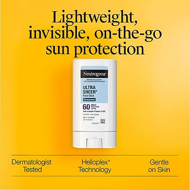 Neutrogena Ultra Sheer SPF 60 Face Sunscreen Stick