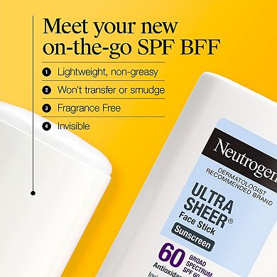 Neutrogena Ultra Sheer SPF 60 Face Sunscreen Stick