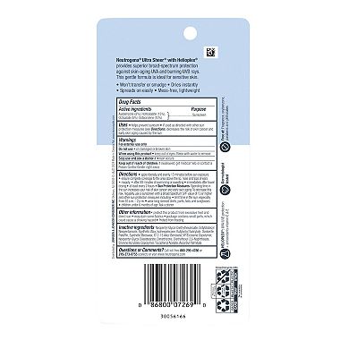 Neutrogena Ultra Sheer SPF 60 Face Sunscreen Stick