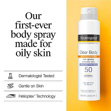 Neutrogena Clear Body Sunscreen Spray SPF 50