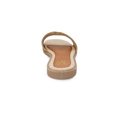 Yoki Slide Raffia H-Band Upper Women's Sandals