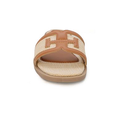 Yoki Slide Raffia H-Band Upper Women's Sandals