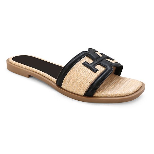 Yoki Slide Raffia H-Band Upper Women's Sandals