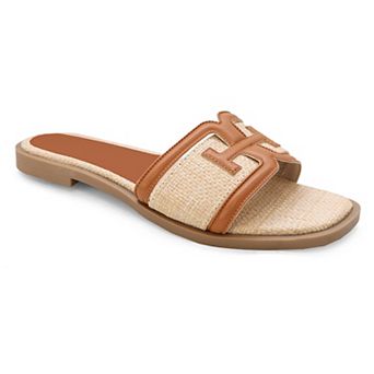 Yoki Slide Raffia H-Band Upper Women's Sandals
