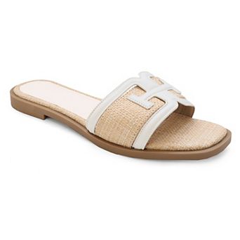 Yoki Slide Raffia H-Band Upper Women's Sandals