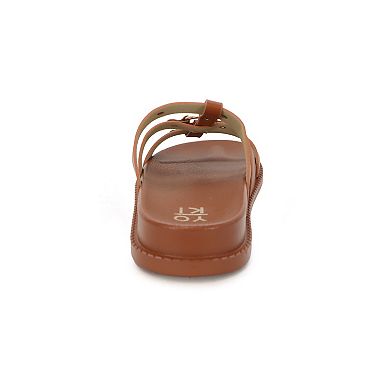 Yoki Nicole-17 Women's Fisherman Footbed Flat Slide Sandals