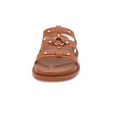 Yoki Nicole-17 Women's Fisherman Footbed Flat Slide Sandals