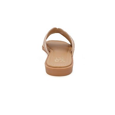 Yoki Suzana-15 Women's Beaded H-Band Upper Flat Square Toe Sandals