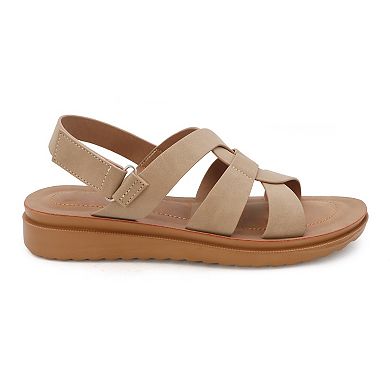 Yoki Carlota-04 Women's Criss-Cross Upper Slide Sandals