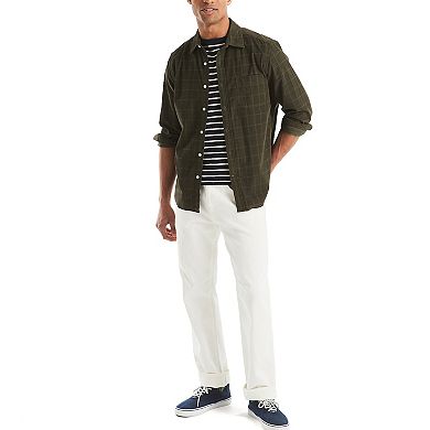 Men's Nautica Long Sleeve Corduroy Plaid Dobby Shirt