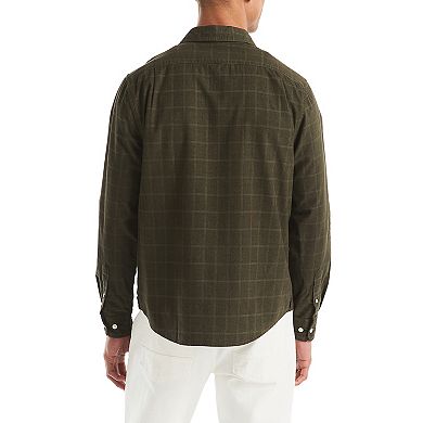 Men's Nautica Long Sleeve Corduroy Plaid Dobby Shirt