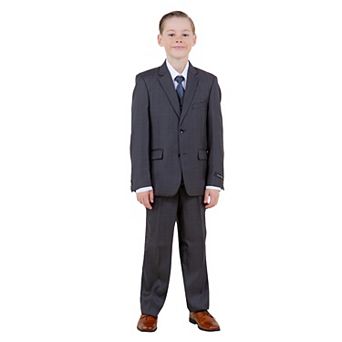Solid 5 pc Suit Set w/ Dress Shirt and Tie, Little Boys (4-7)
