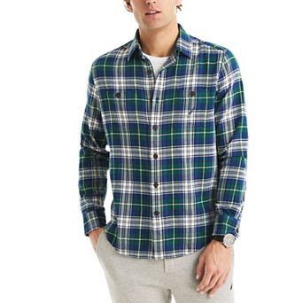 Men's Nautica Long Sleeve Stretch Flannel Plaid Shirt