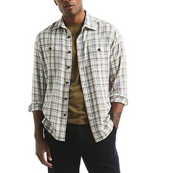 Men's Nautica Long Sleeve Stretch Flannel Plaid Shirt