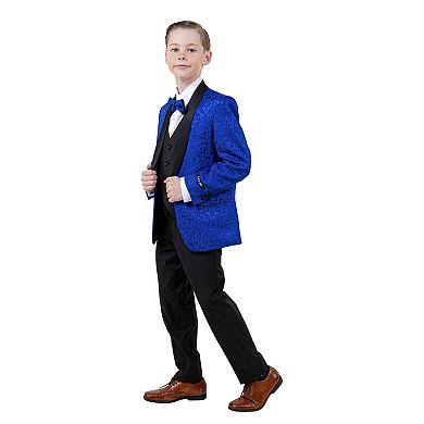 5-Piece Paisley Tuxedo Suit Set w/ Dress Shirt and Tie, Little Boys (4-7)