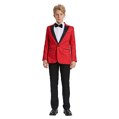 5-Piece Paisley Tuxedo Suit Set w/ Dress Shirt and Tie, Little Boys (4-7)