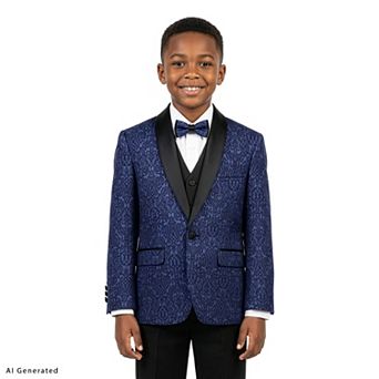5 pc Paisley Tuxedo Suit Set w/ Dress Shirt and Tie, Little Boys (4-7)