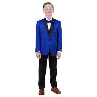 5 pc Paisley Tuxedo Suit Set w/ Dress Shirt and Tie, Little Boys (4-7)