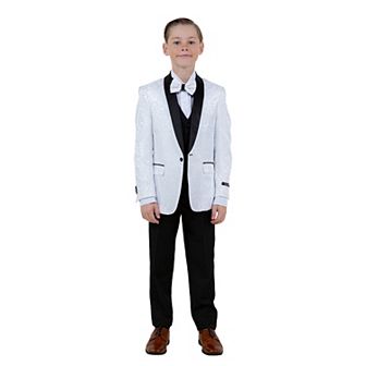 5 pc Paisley Tuxedo Suit Set w/ Dress Shirt and Tie, Little Boys (4-7)