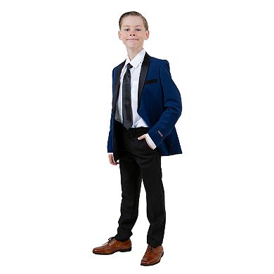 4-Piece Solid Suit Set Tuxedo Look w/ Tie, Little Boys (4-7)