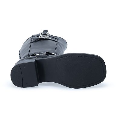 SO® Women's Knee-High Buckle Detail Boots