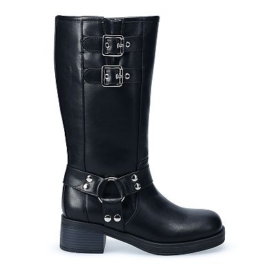 SO® Women's Knee-High Buckle Detail Boots