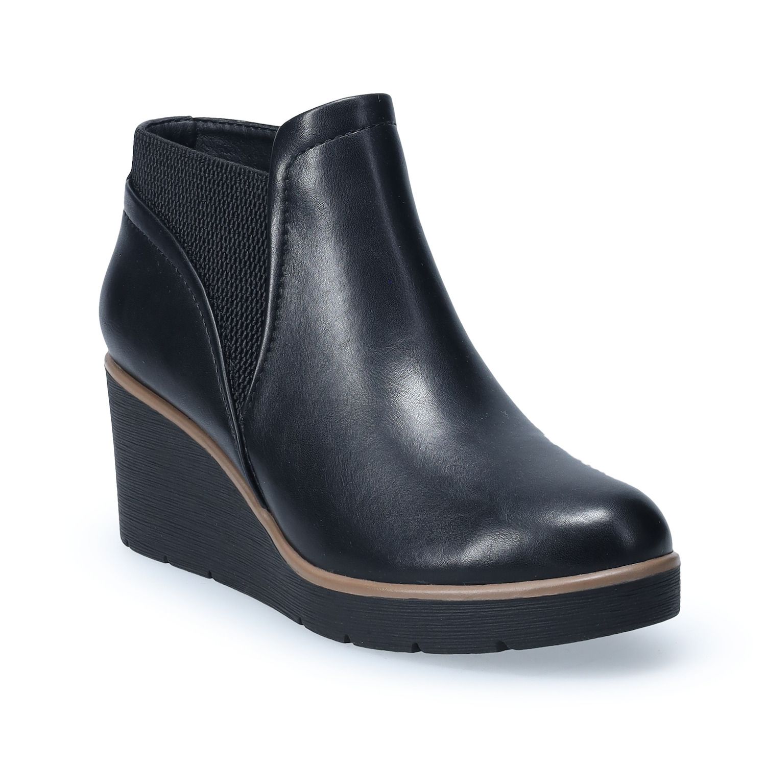 Женские ботинки Croft & Barrow Odelia Ankle Wedge, цвет: Чёрный — фото 1