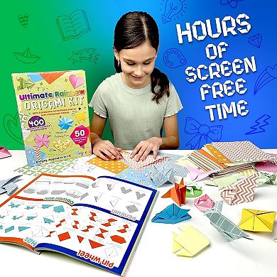 Ultimate Rainbow Origami Kit for Ages 8-14 with 450 Fun Origami Paper