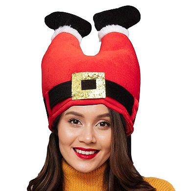 Santa Legs Hat (3 Pack), Humorous 13” Inverted Santa Claus Legs Hat