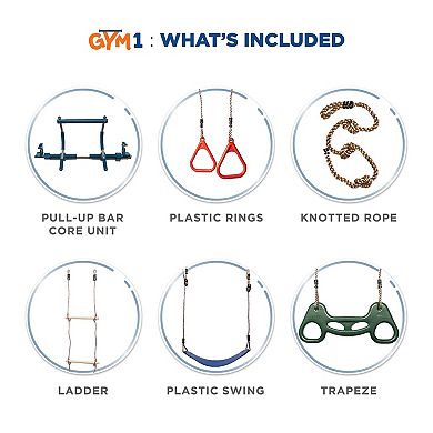 6-piece Doorway Gym Set, For Kids And Adults, Holds Up To 300 Lbs