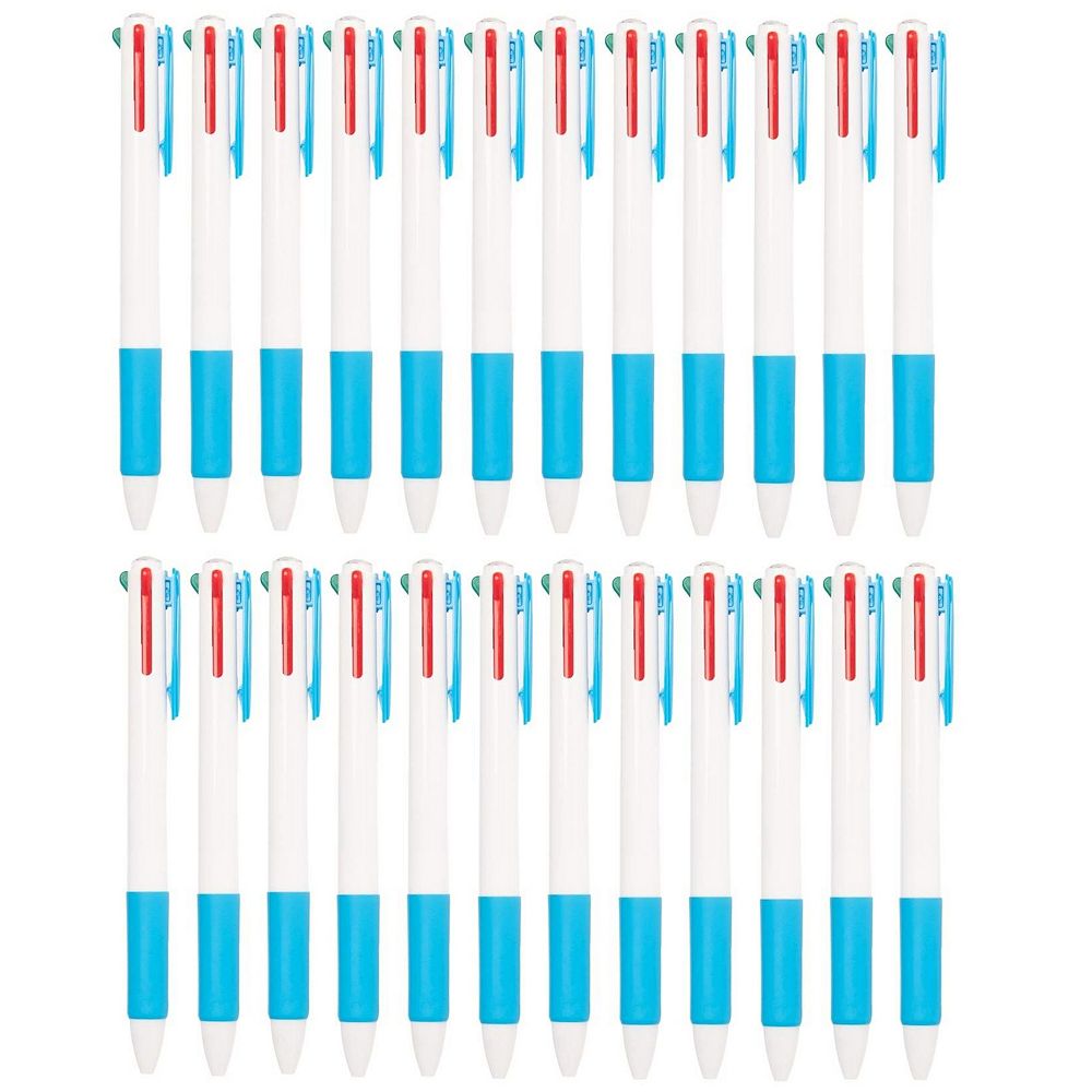 24 Pack 4-in-1 Multicolor Retractable Pens, Ideal for School, Office ...