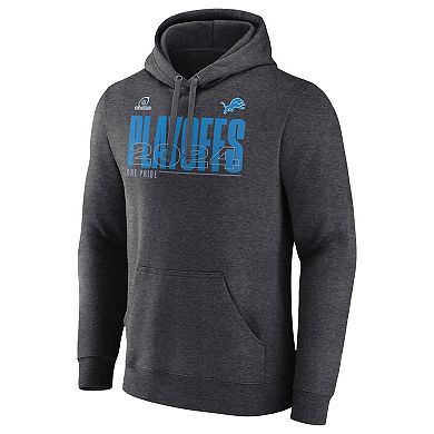 Men's Fanatics Heather Charcoal Detroit Lions 2024 NFL Playoffs Fleece ...