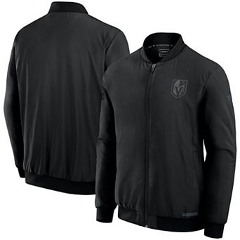 Men's Fanatics Black Vegas Golden Knights Authentic Pro Road Full-Zip Bomber Jacket