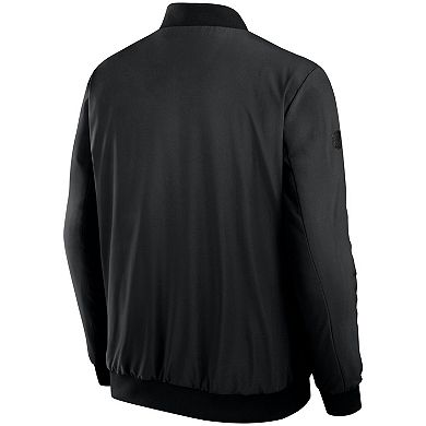 Men's Fanatics Black Vegas Golden Knights Authentic Pro Road Full-Zip Bomber Jacket