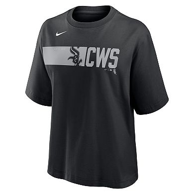 Women's Nike Black Chicago White Sox Team Knockout Boxy T-Shirt