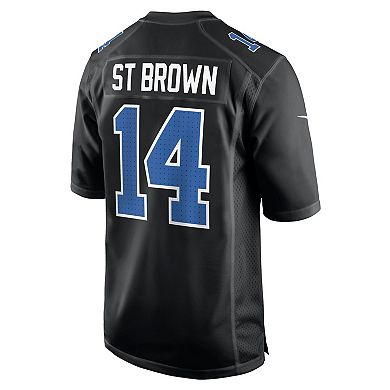 Men's Nike Amon-Ra St. Brown Carbon Black Detroit Lions Carbon Fashion Jersey