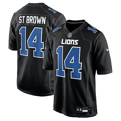 Men's Nike Amon-Ra St. Brown Carbon Black Detroit Lions Carbon Fashion Jersey